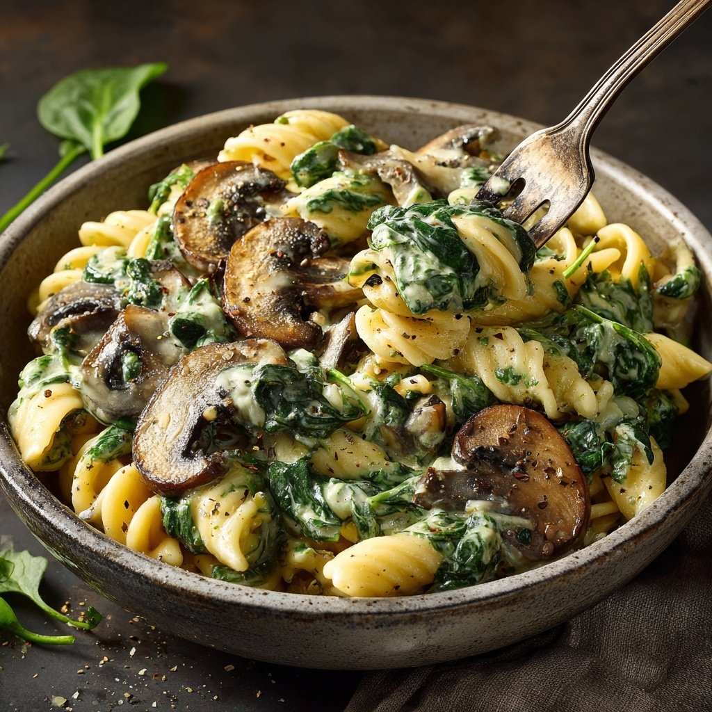 Creamy Spinach Mushroom Pasta