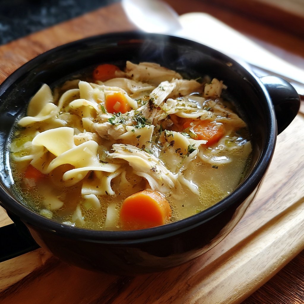 Classic Chicken and Egg Noodles Soup