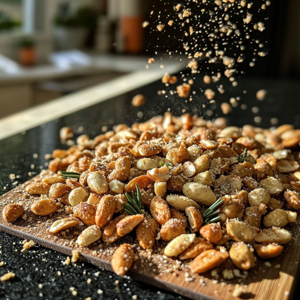 Sweet and Savory Roasted Nuts with Rosemary
