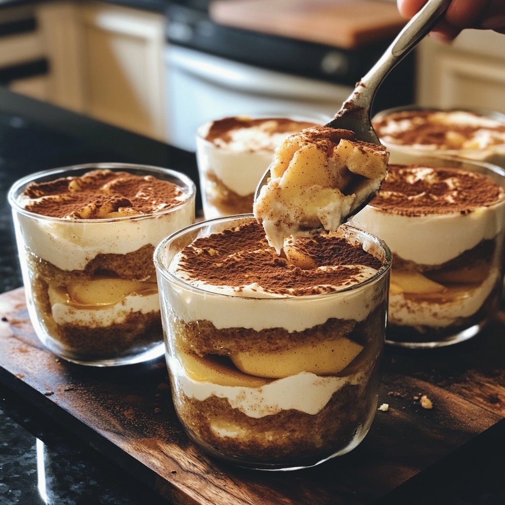 Baked Apple Tiramisu in Individual Glasses