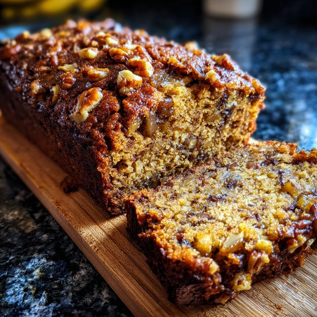 Moist Banana Bread with Nuts