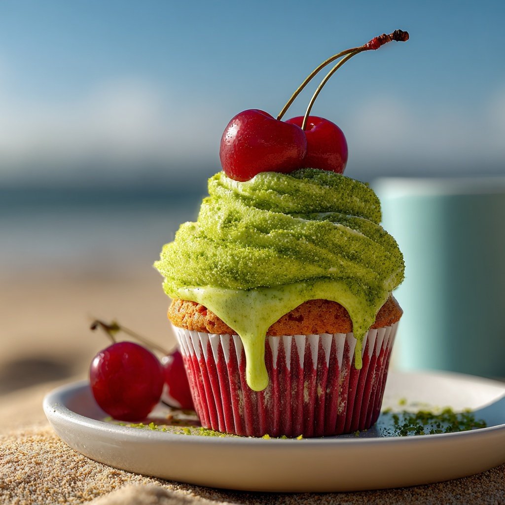 Cherry Limeade Sparkling Cupcake