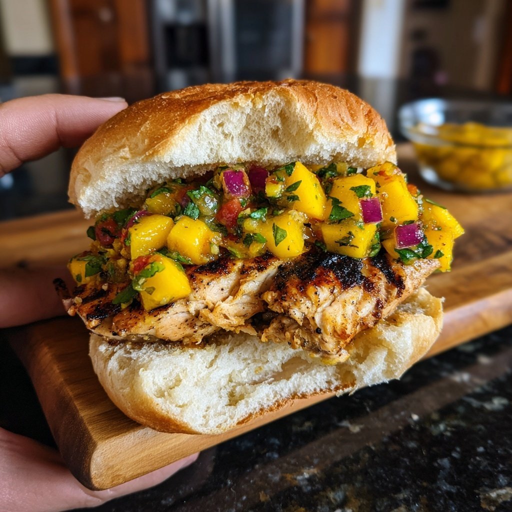Mango Salsa Chicken Sliders