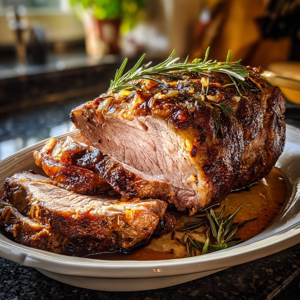 Roast Lamb with Rosemary Jus