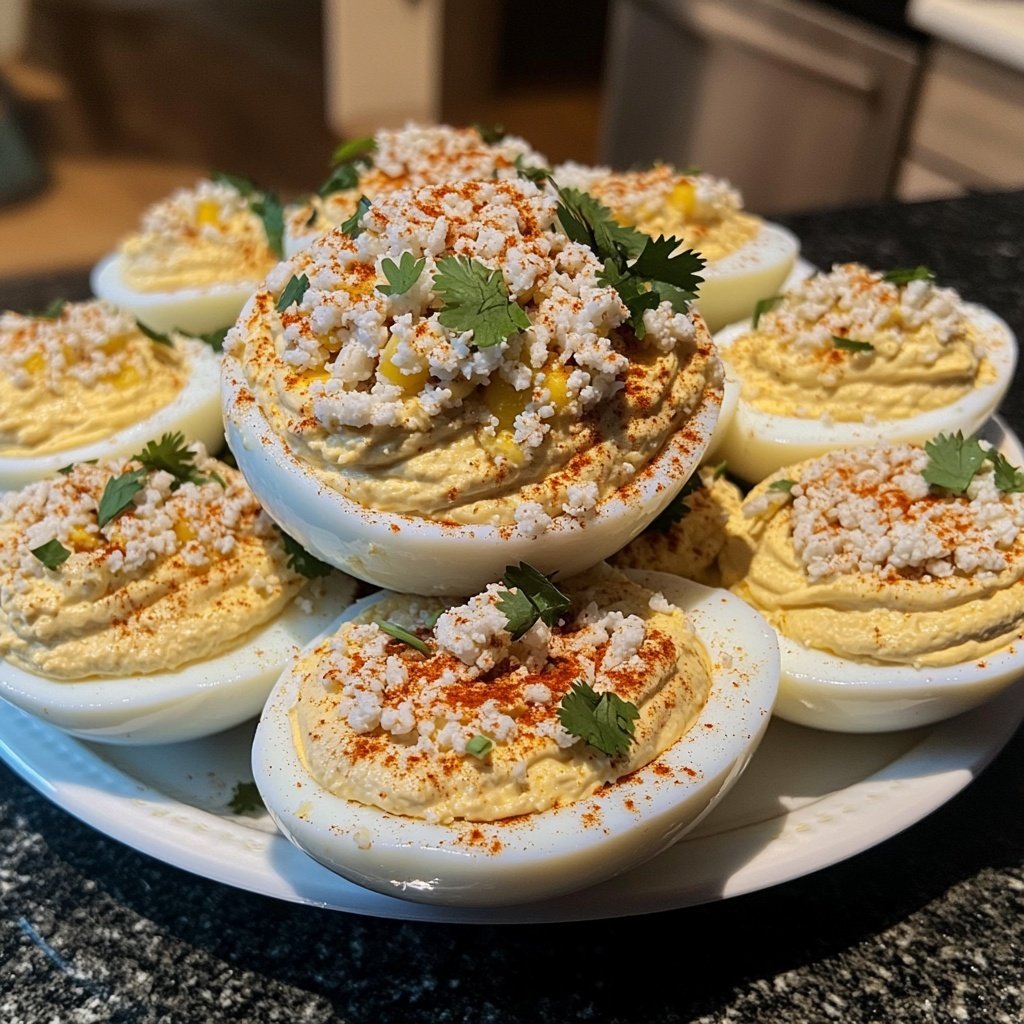 Mexican Street Corn Deviled Eggs