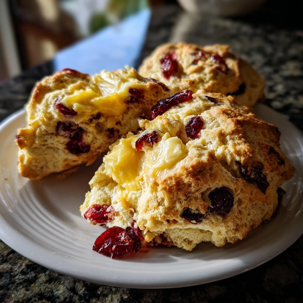 Cranberry Orange Scones with Orange Butter
