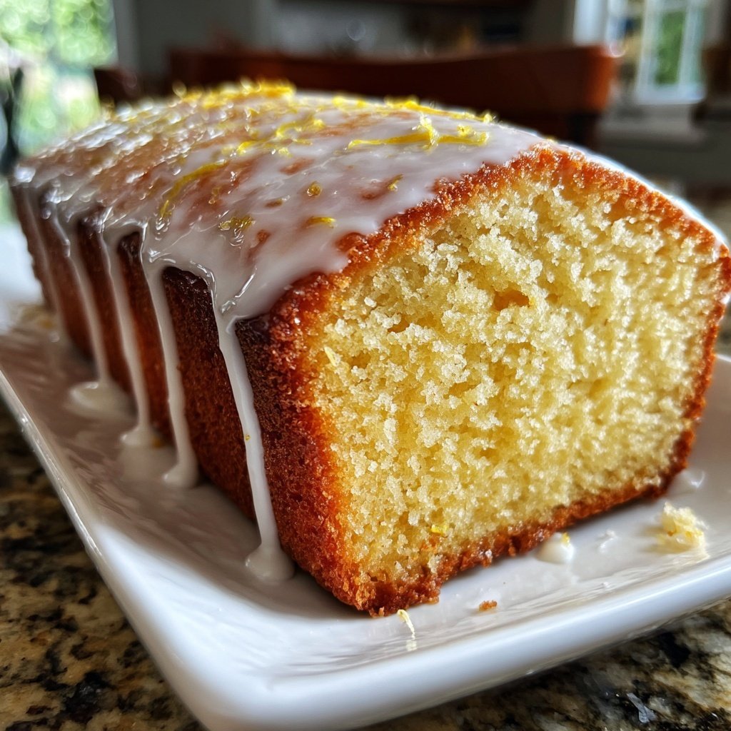 Vanilla Pound Cake with Lemon Glaze