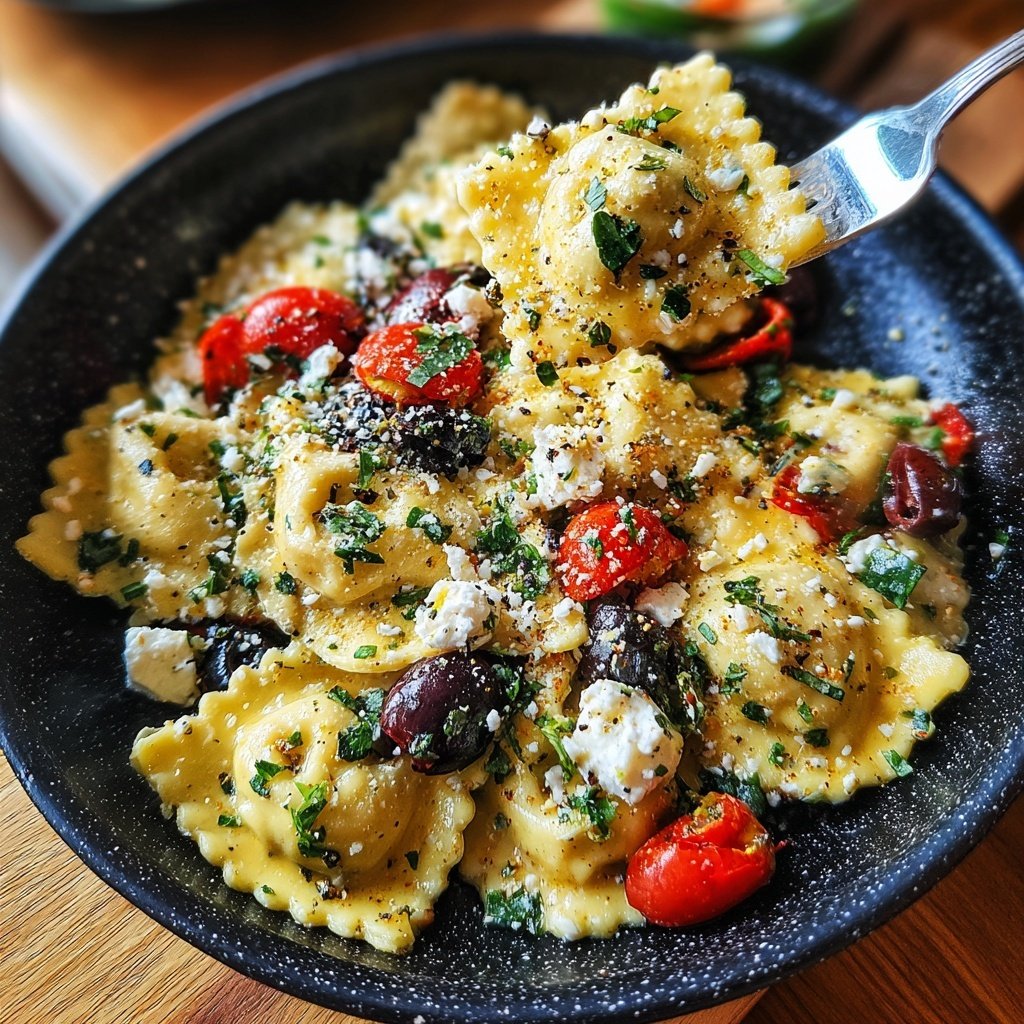 Greek Salad Ravioli Warm