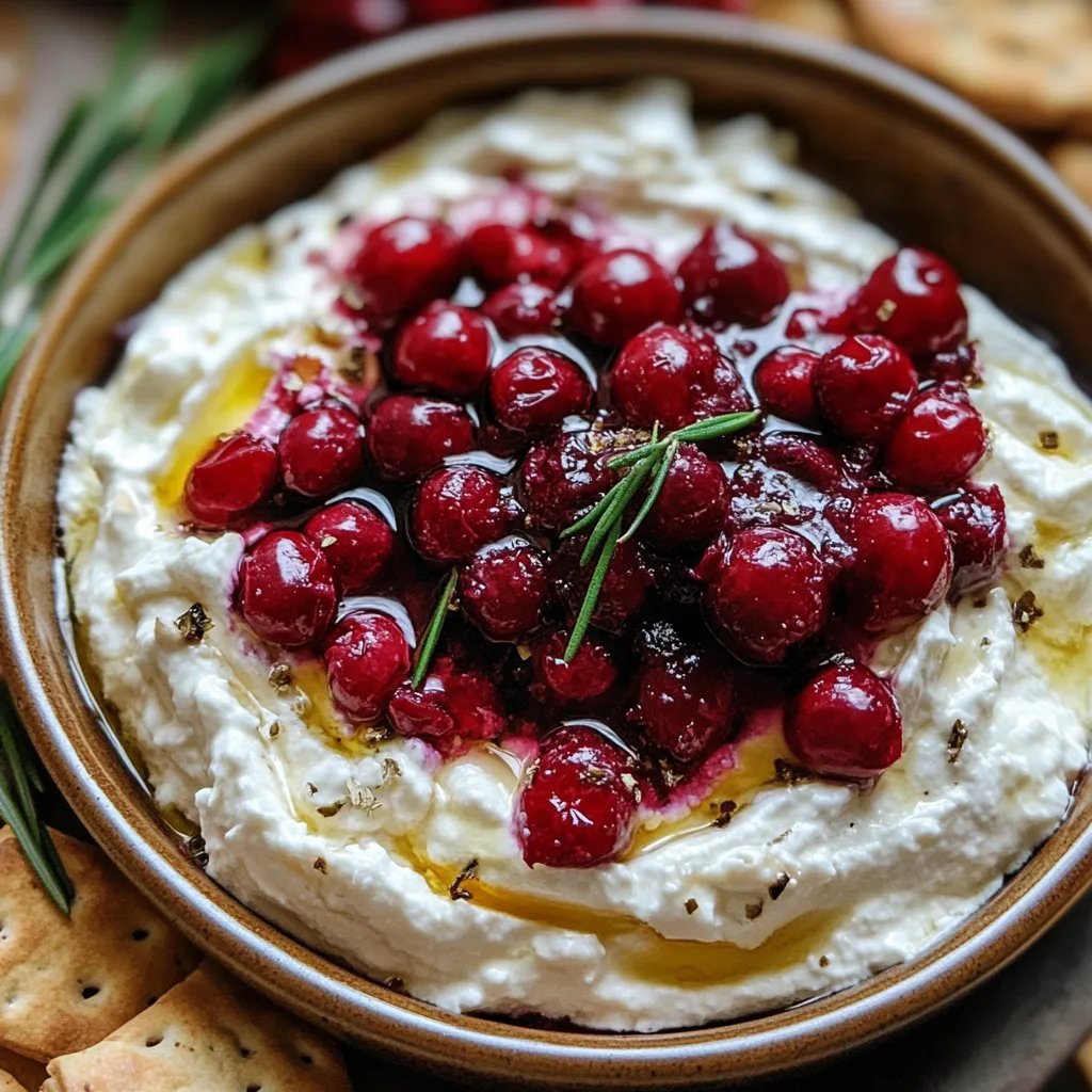 Easy Cranberry Whipped Feta Dip with Crackers
