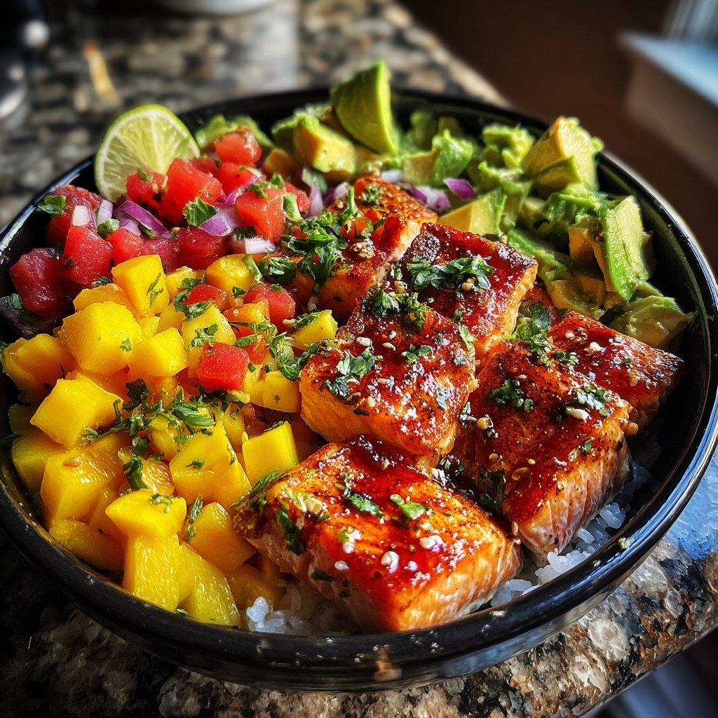 Tropical Salsa Salmon Bowls