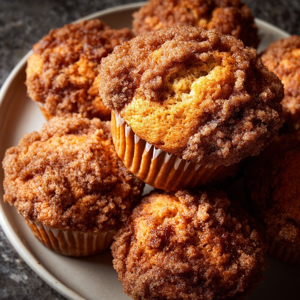 Cinnamon Swirl Breakfast Muffins with Streusel​