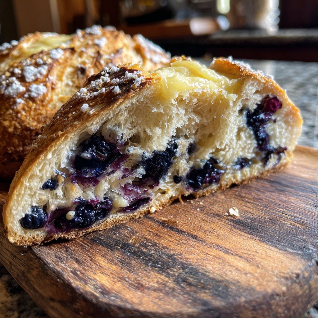 Lemon Blueberry Sourdough with Lemon Curd
