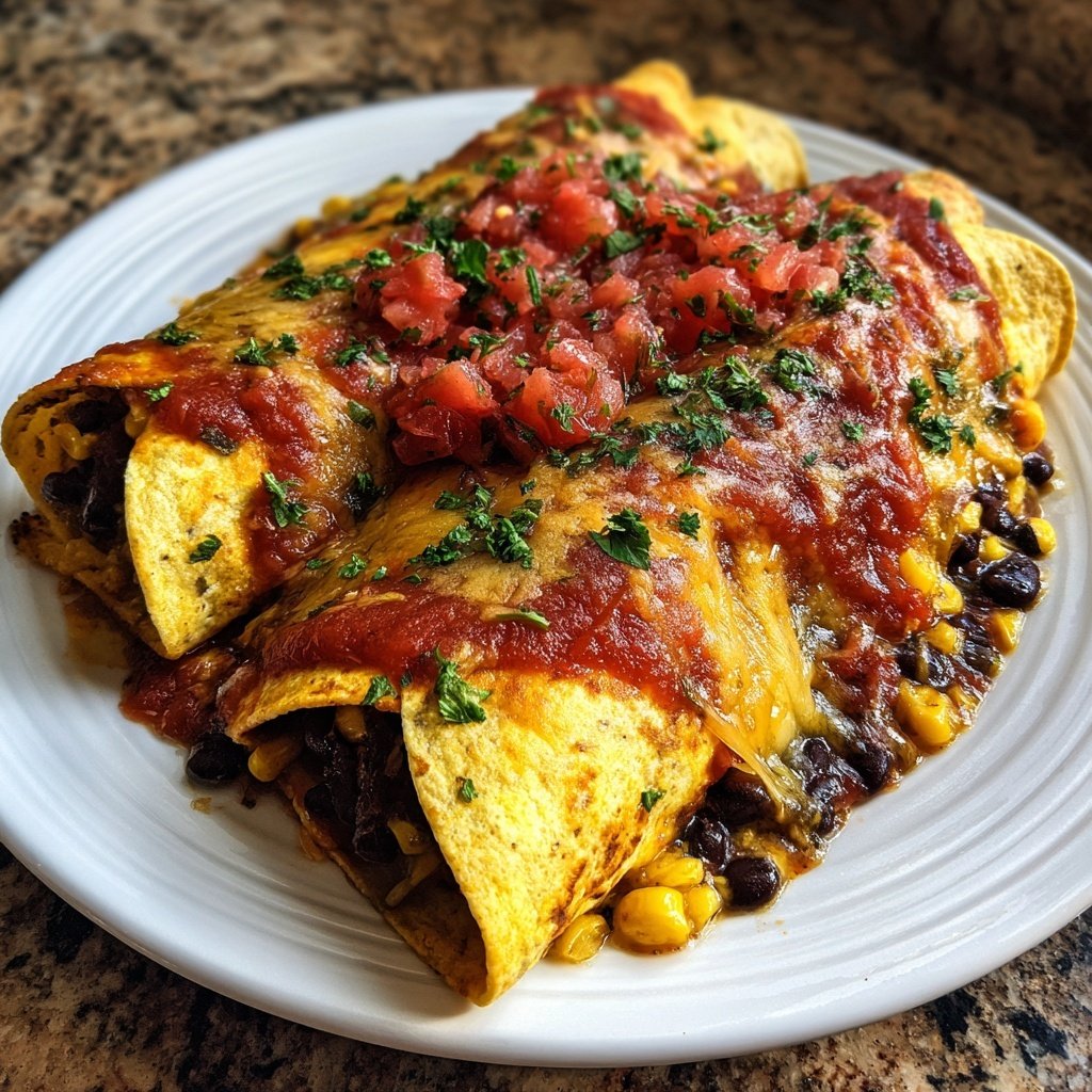 Vegetarian Enchiladas Cheesy Filling Sauce
