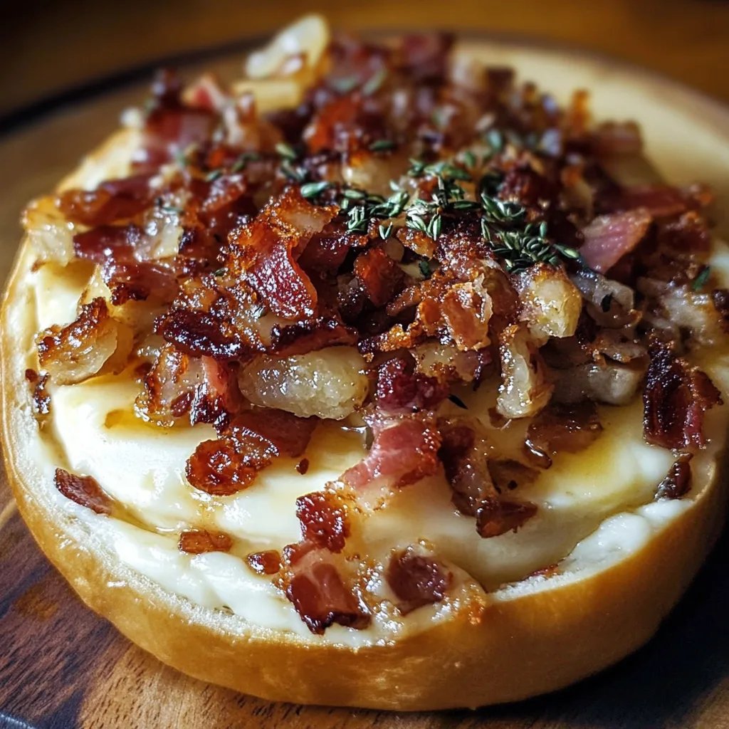 Baked Brie with Caramelized Onions and Bacon