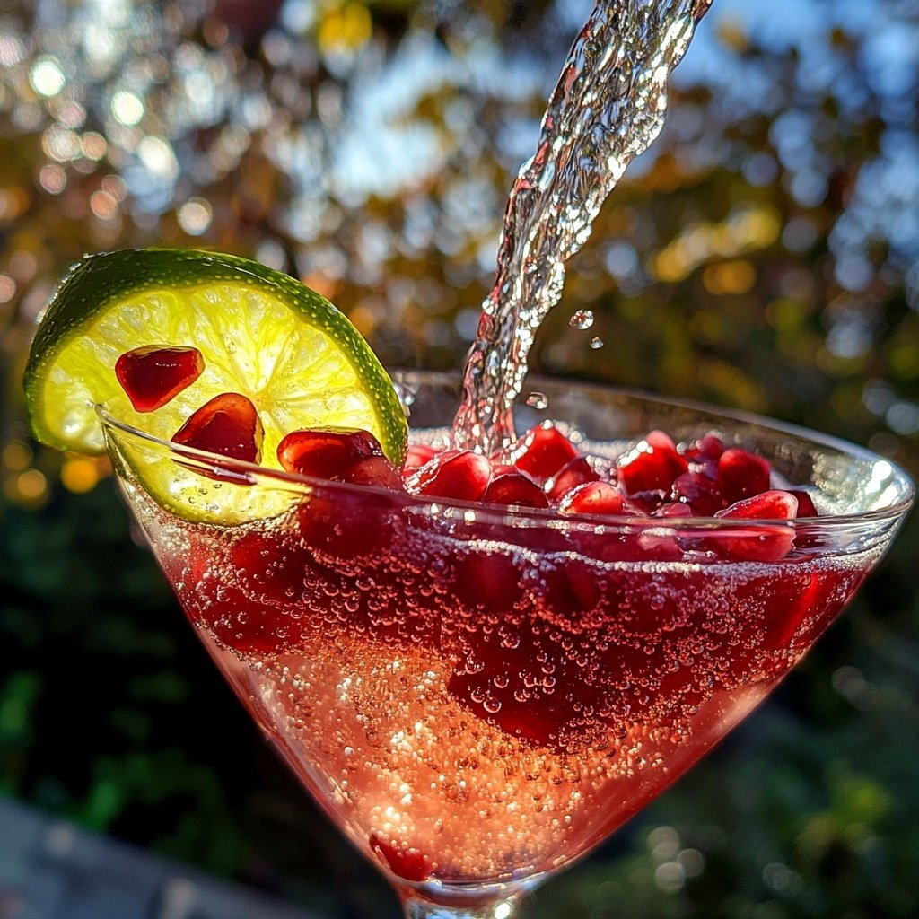 Sparkling Pomegranate Martini Cocktail Recipe