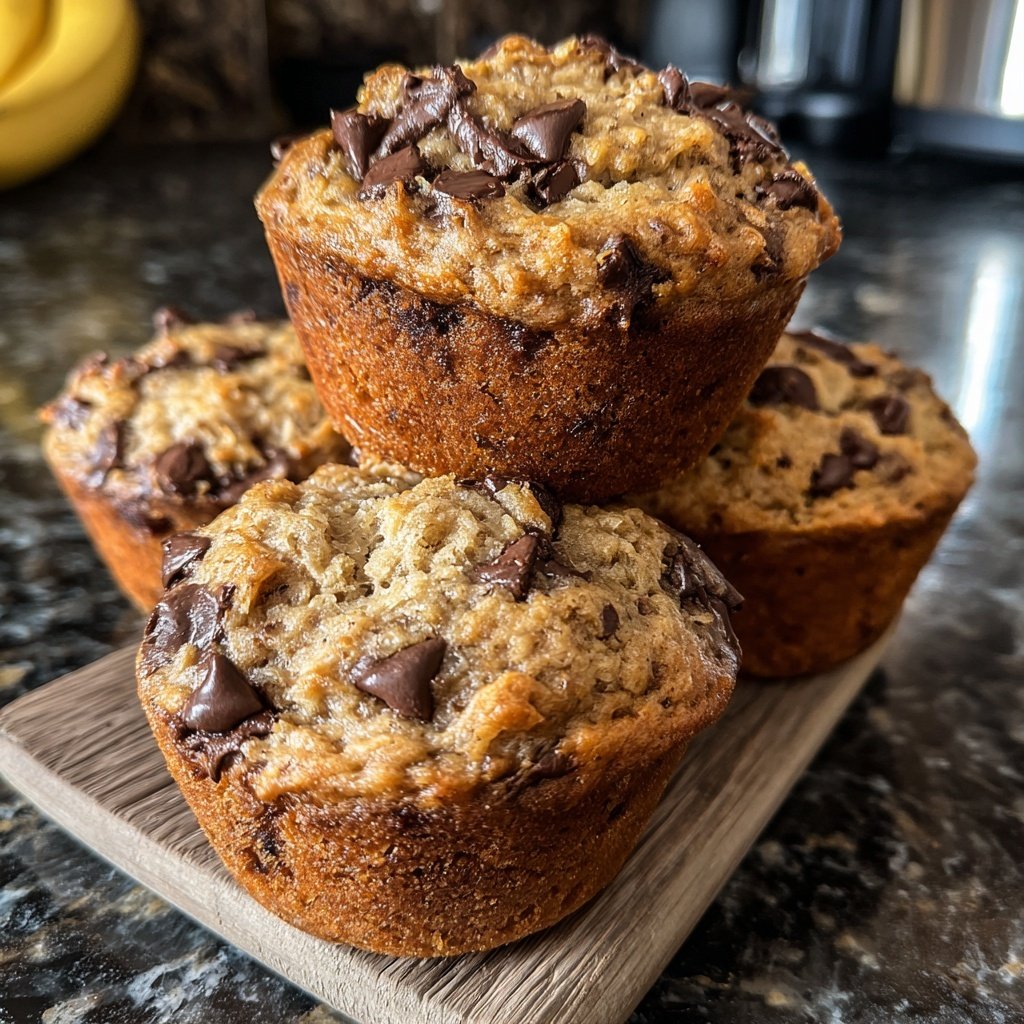 Chocolate Chip Banana Protein Muffins
