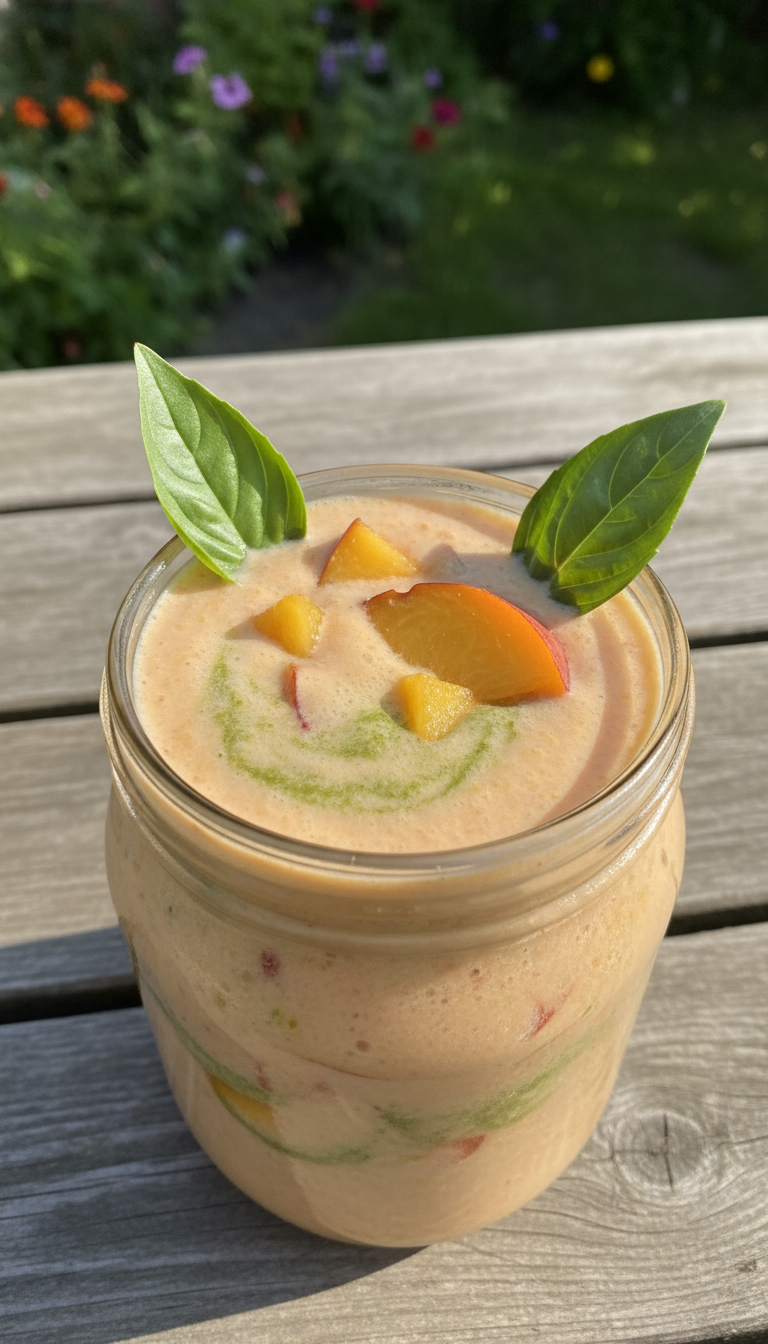 Peach Basil Smoothie Adventure