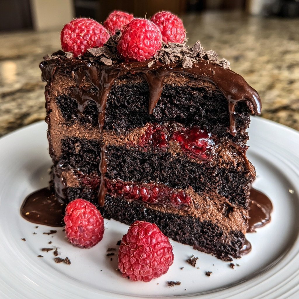 Chocolate Raspberry Layer Cake