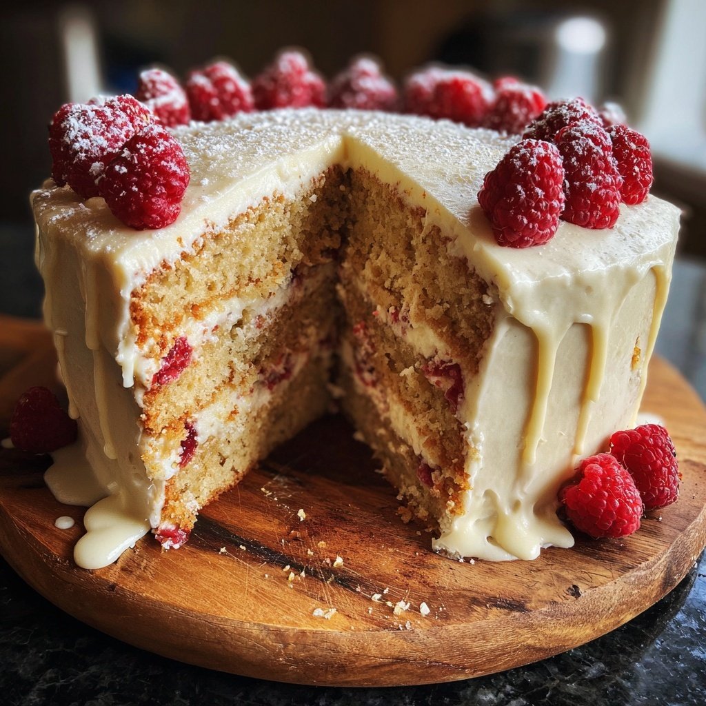 Vanilla Raspberry Layer Cake