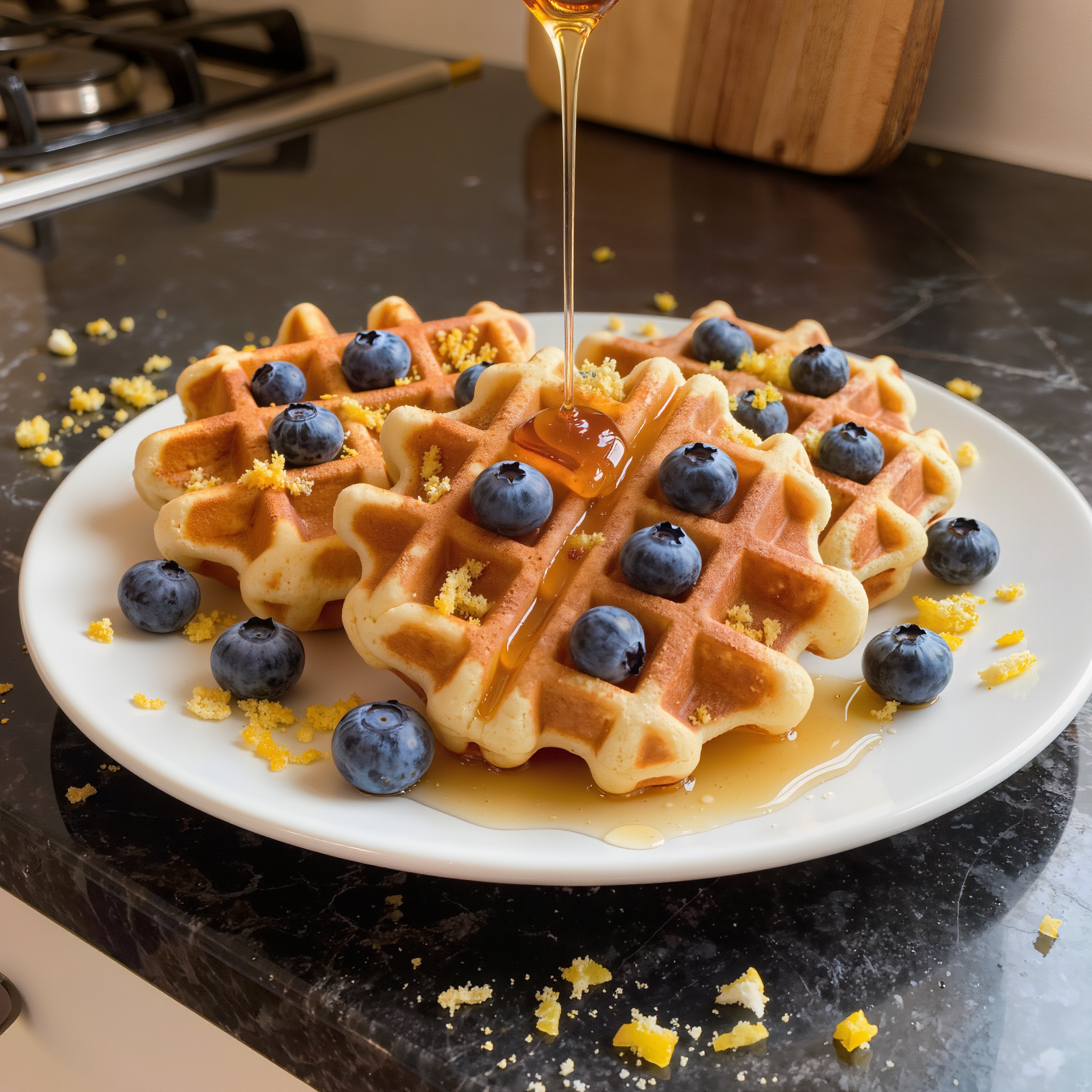 Blueberry Lemon Waffles