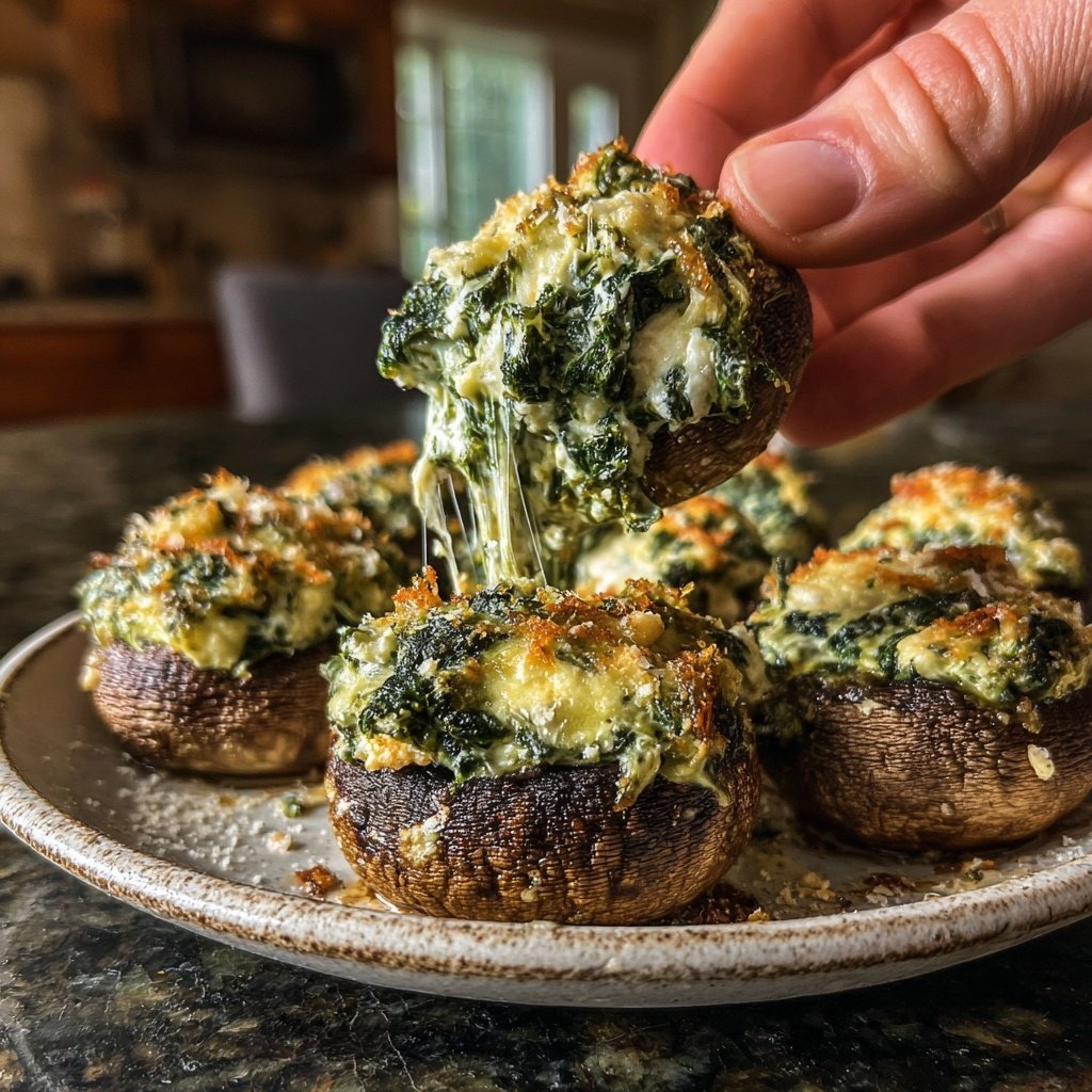Spinach and Feta Stuffed Mushrooms