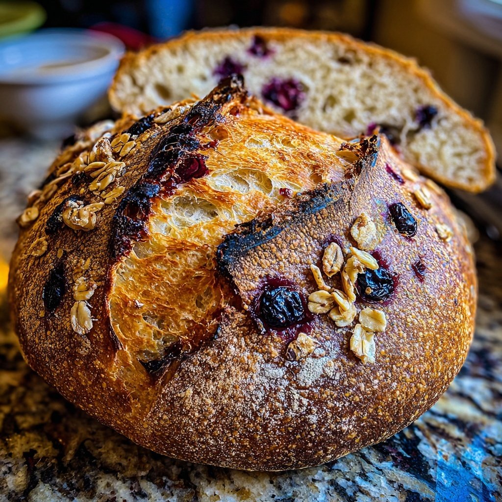 Lemon Blueberry Sourdough with Muesli Crunch