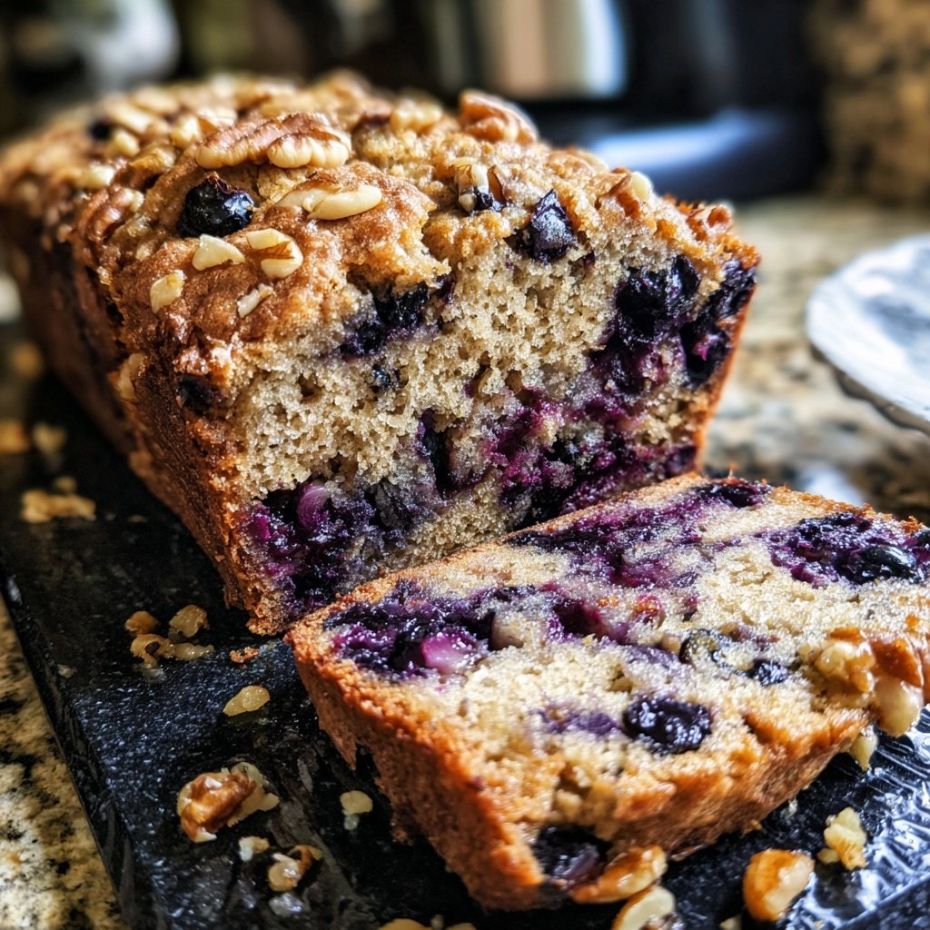 Banana Blueberry Bread with Nuts