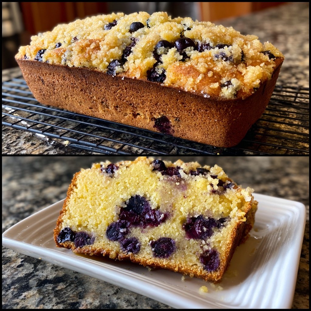 Lemon Blueberry Sourdough with Polenta Topping