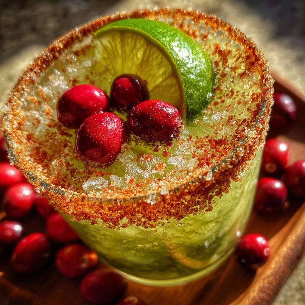 Christmas Margarita with Cinnamon Sugar Rim